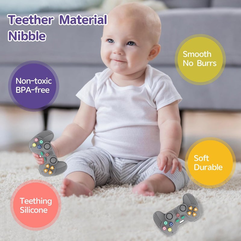 Hooku Silicone Teething Toys for Babies 0-6 Months, Teethers for Babies 6-12 Months, Remote Teether for Baby, Sensory Toys for Babies, Baby Chew Toys - Image 3